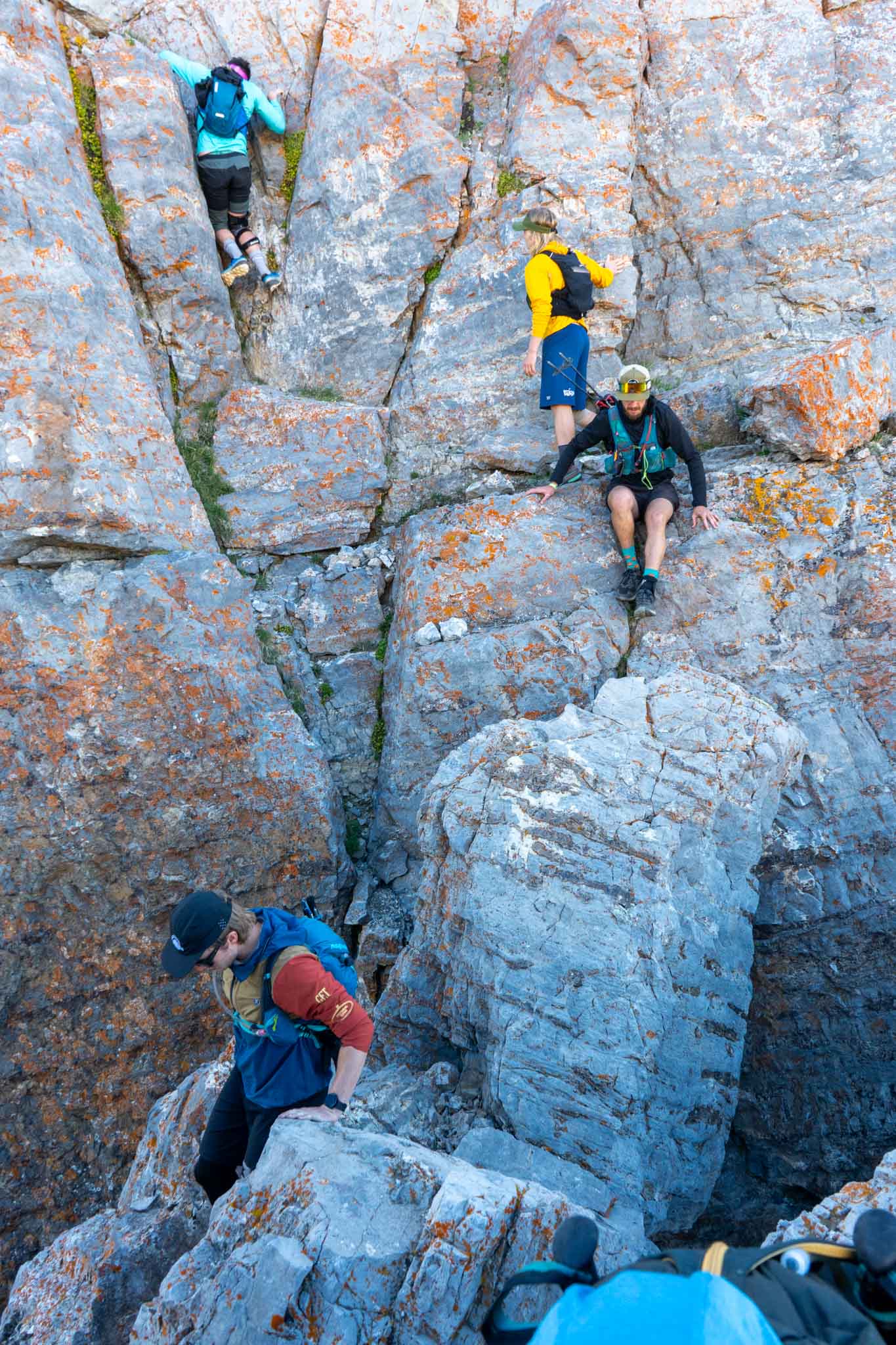 A crux section on Devils Castle