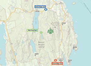 Cadillac Mountain Hiking Trail Map