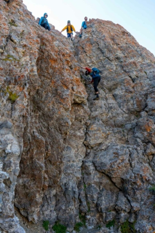 Downclimbing on Devils Castle