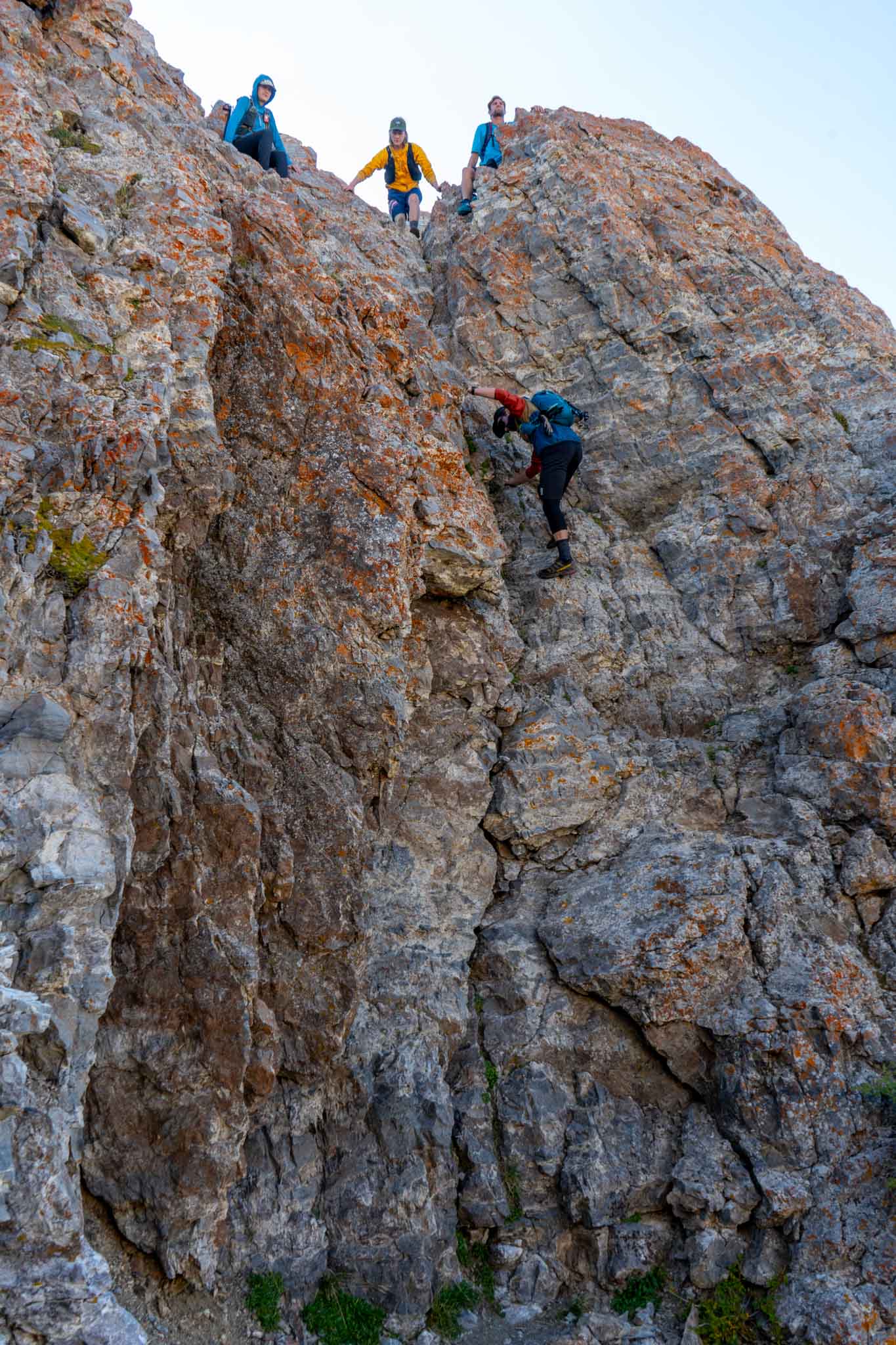 Downclimbing on Devils Castle
