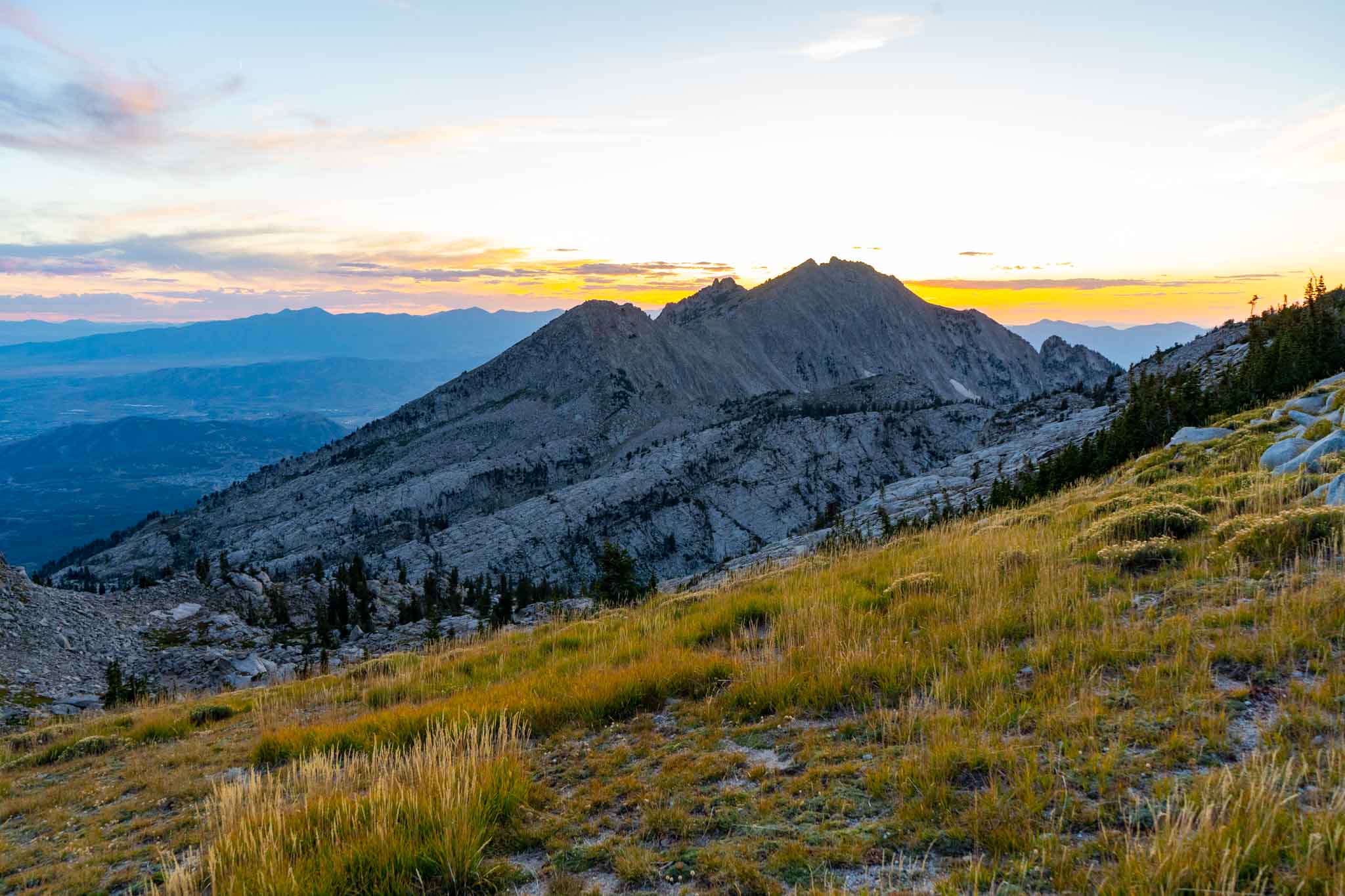 Views of Bighorn to Lone Peak traverse and the notch.