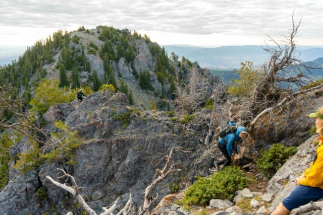 Where the scrambling starts to get difficult heading up Devils Castle