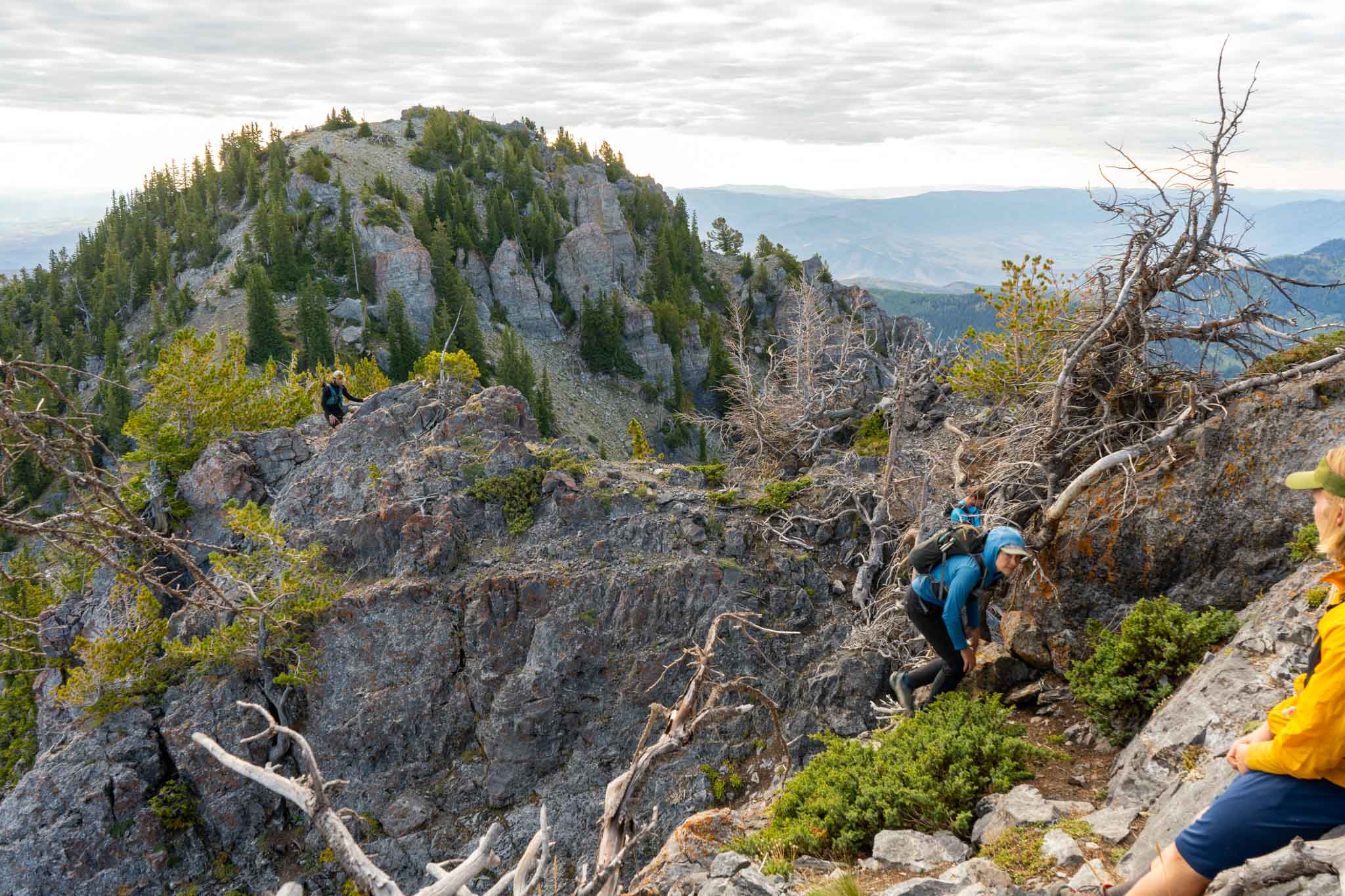 Where the scrambling starts to get difficult heading up Devils Castle
